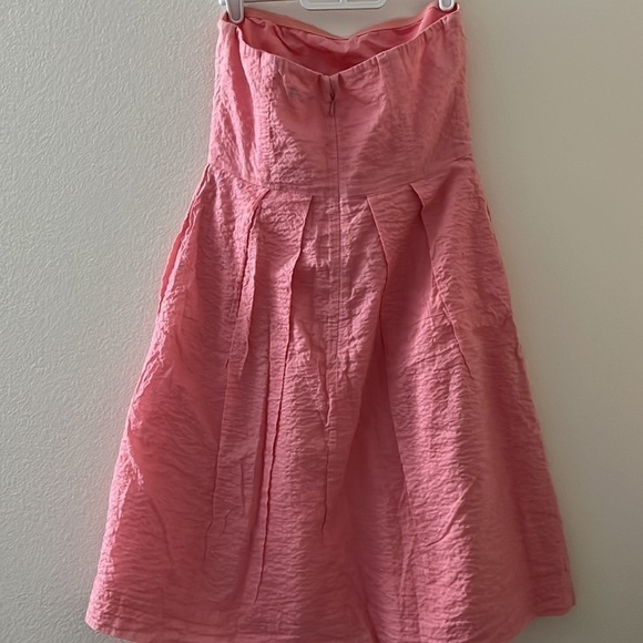 J. Crew 100% Cotton Strapless Lined Peach Colored Dress Size 2 - Picture 2 of 4